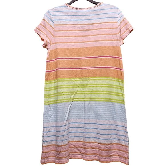 C&C California Women's Striped Short Sleeve Cotton Dress Multicolor Size Medium - Picture 2 of 8